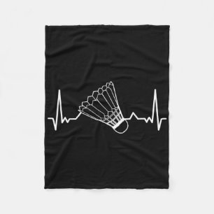 Badminton Shuttle Court Game Sport Heartbeat Badmi Fleece Blanket