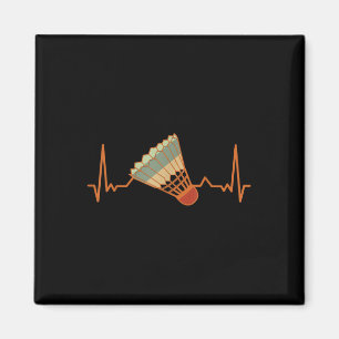Badminton Shuttle Court Game Sport Heartbeat Badmi Magnet