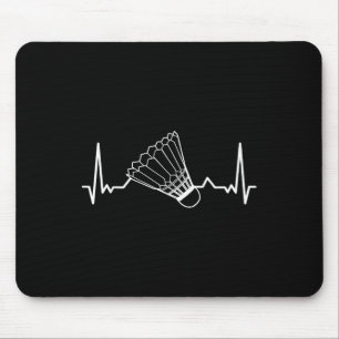 Badminton Shuttle Court Game Sport Heartbeat Badmi Mouse Pad