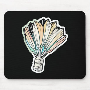 Badminton Shuttle Drawing Badmintonist Mouse Pad
