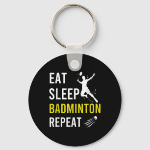 Badminton Shuttle Eat Sleep Repeat Badminton Coach Key Ring