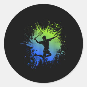 Badminton Shuttle Kids Youth Boys Classic Round Sticker