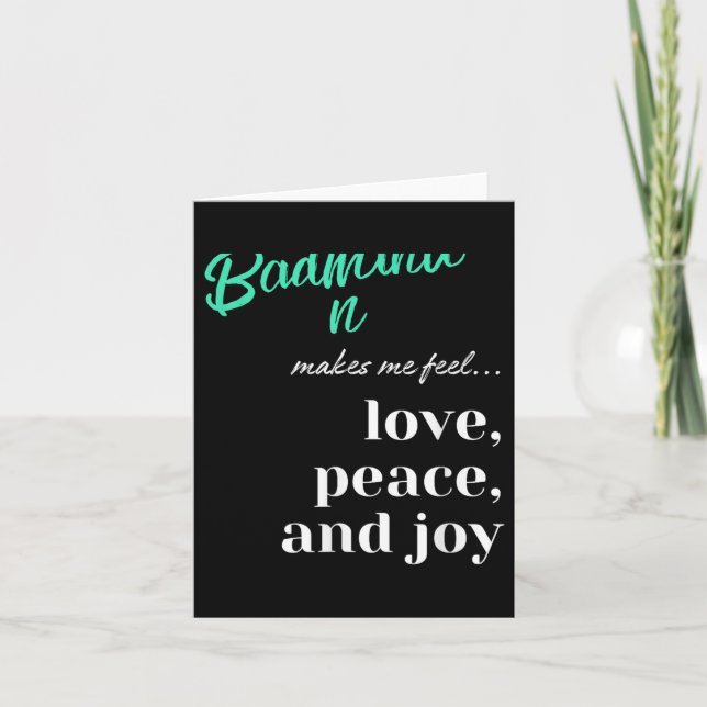 Badminton Shuttle Love Peace Joy Racket Sport  Card (Front)