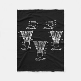 Badminton Shuttle Patent Blueprint Fleece Blanket