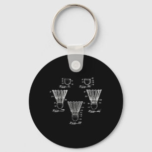 Badminton Shuttle Patent Blueprint Key Ring