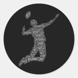 Badminton Shuttle Player Classic Round Sticker