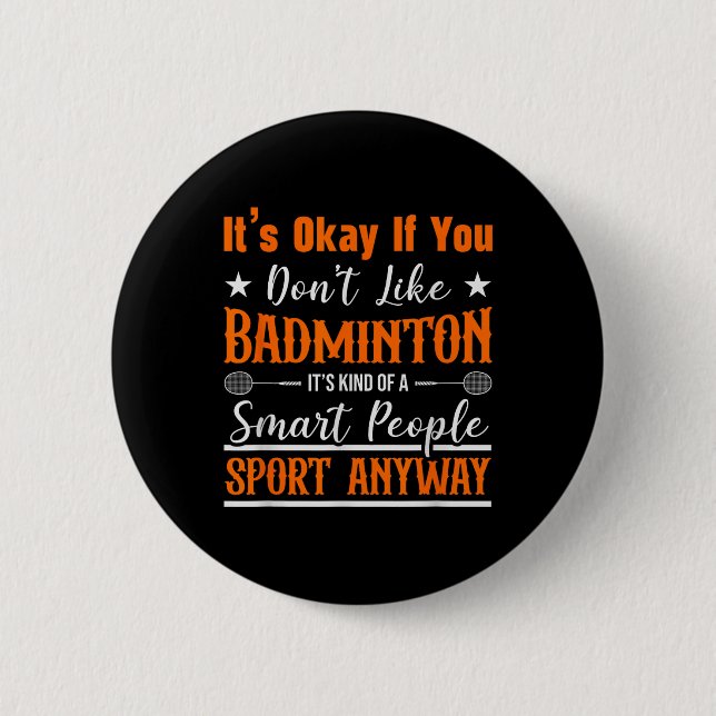 Badminton Shuttle Racket Badminton Player  6 Cm Round Badge (Front)