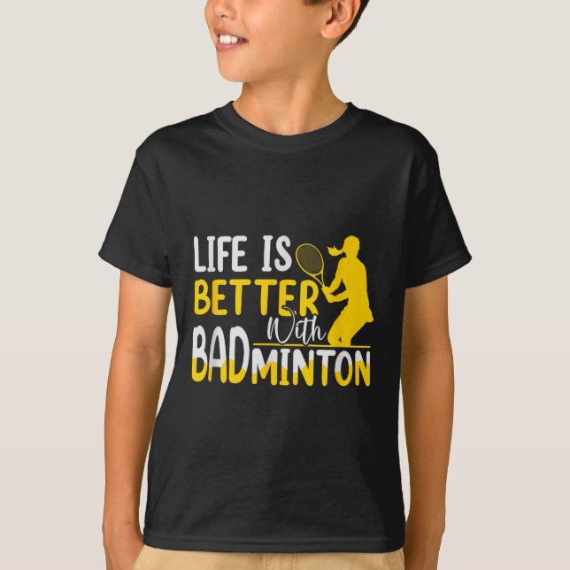 Badminton Shuttle Racket Badminton Player _8  T-Shirt (Front)