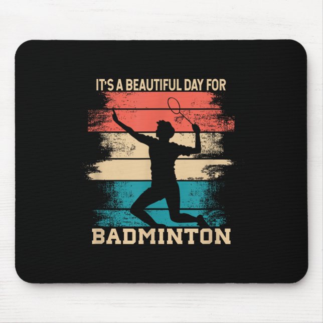 Badminton Shuttle Racket Badminton Player  Mouse Pad (Front)