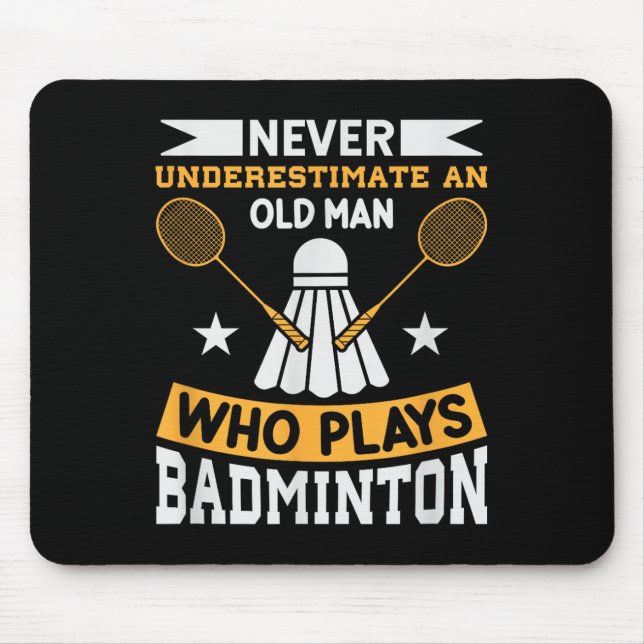 Badminton Shuttle Racket Badminton Player  Mouse Pad (Front)