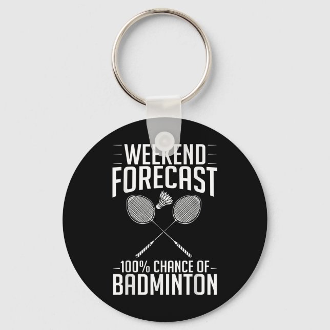 Badminton Shuttle Racket Birdie Player  Key Ring (Front)