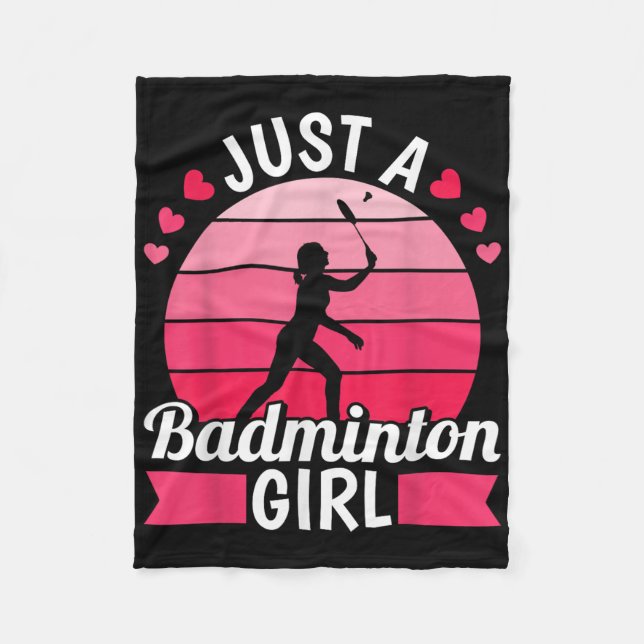 Badminton Shuttle Racket - Racquet Just A Badminto Fleece Blanket (Front)