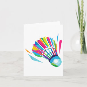 Badminton Shuttle Racquet Sport Badminton Pop Art  Card