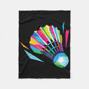 Badminton Shuttle Racquet Sport Badminton Pop Art Fleece Blanket