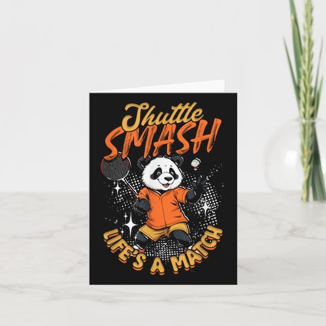 Badminton Shuttle Smash Lifes A Match  Card (Front)