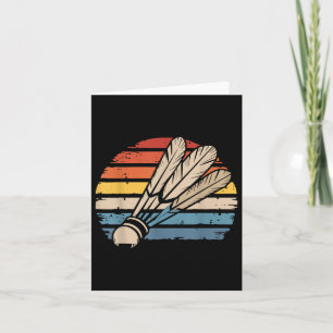 Badminton Shuttle Sunset Distressed Funny Shuttle  Card