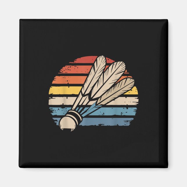 Badminton Shuttle Sunset Distressed Funny Shuttle  Magnet (Front)