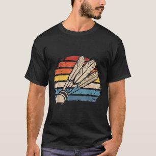Badminton Shuttle Sunset Distressed Funny Shuttle T-Shirt
