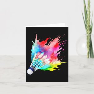 Badminton Shuttle Watercolor Player Gift Artistic  Card