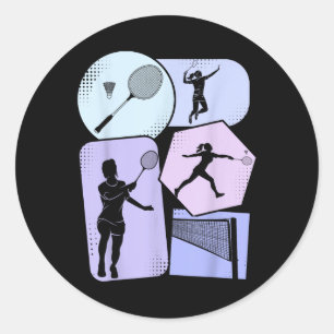 Badminton Shuttle Women Girls Classic Round Sticker