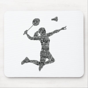Badminton Shuttle Women Girls Mouse Pad