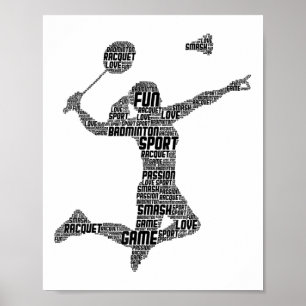 Badminton Shuttle Women Girls  Poster