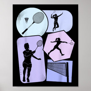 Badminton Shuttle Women Girls Poster