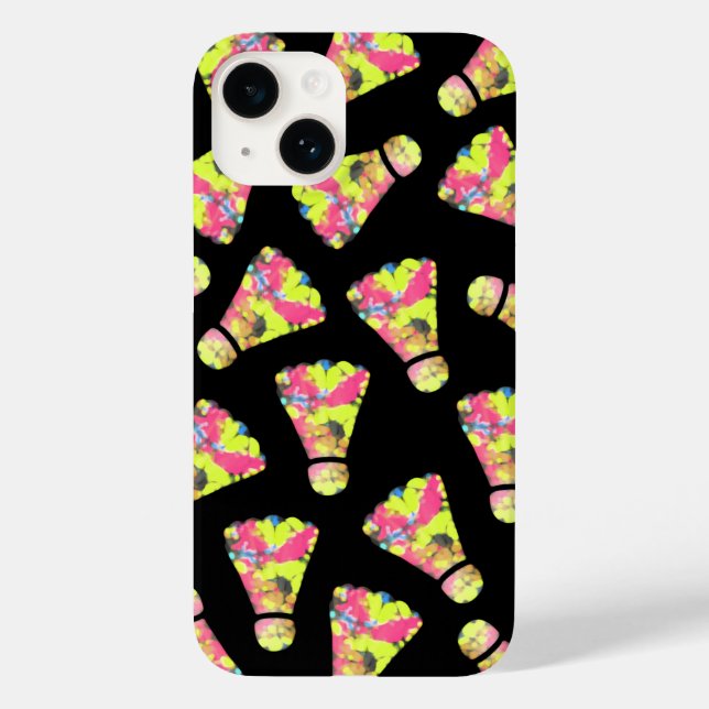 Badminton Shuttlecock Art Colourful pattern gift Case-Mate iPhone Case (Back)