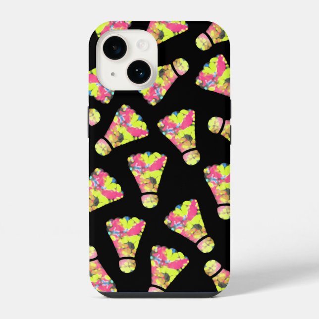 Badminton Shuttlecock Art Colourful pattern gift iPhone Case (Back)