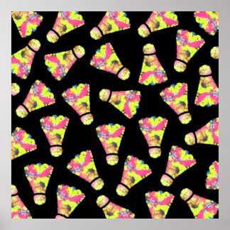 Badminton Shuttlecock Art Colourful pattern gift Poster