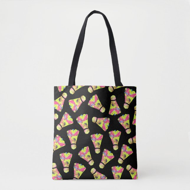 Badminton Shuttlecock Art Colourful pattern gift Tote Bag (Front)