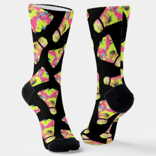 Badminton Shuttlecock colourful pattern Crew Socks