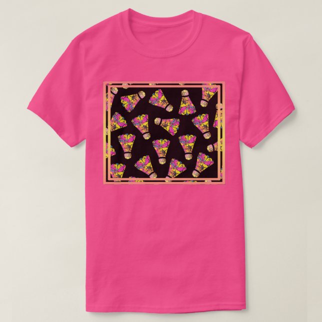 Badminton Shuttlecock Colourful Pattern T-Shirt (Design Front)