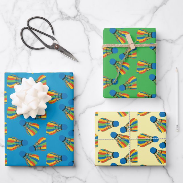 Badminton Shuttlecock Design Wrapping Paper (Front)