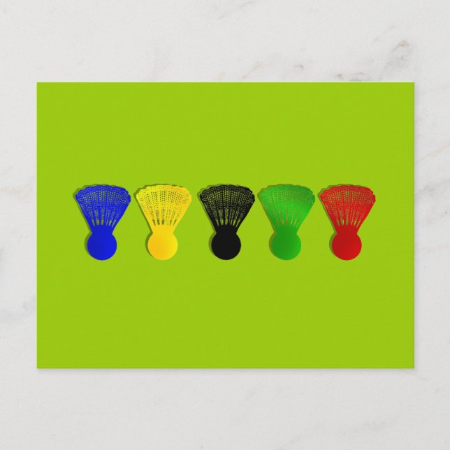   badminton shuttlecock  sports postcard (Front)