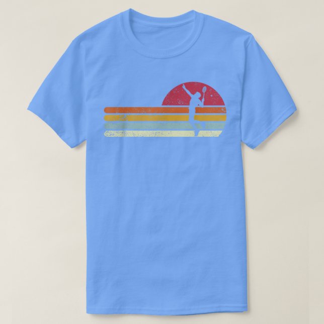 Badminton Shuttlecock Sunset Distressed  T-Shirt (Design Front)