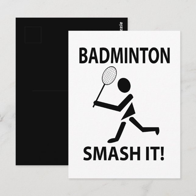 Badminton Smash It Sports Badminton Postcard (Front/Back)