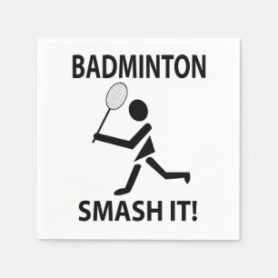 Badminton Smash It Sports Player Badminton Party Napkin