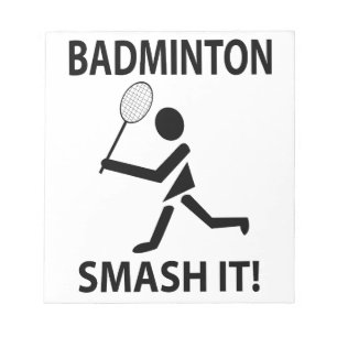 Badminton Smash It Sports Player Coach Badminton Notepad