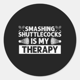 Badminton Smashing Shuttles Racquet Sport Classic Round Sticker