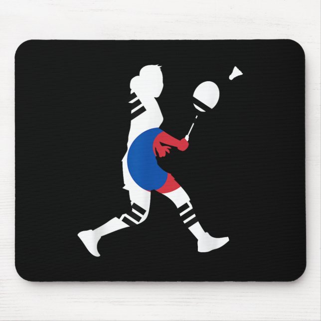 Badminton South Korean Flag Racket Shuttle Women P Mouse Pad (Front)