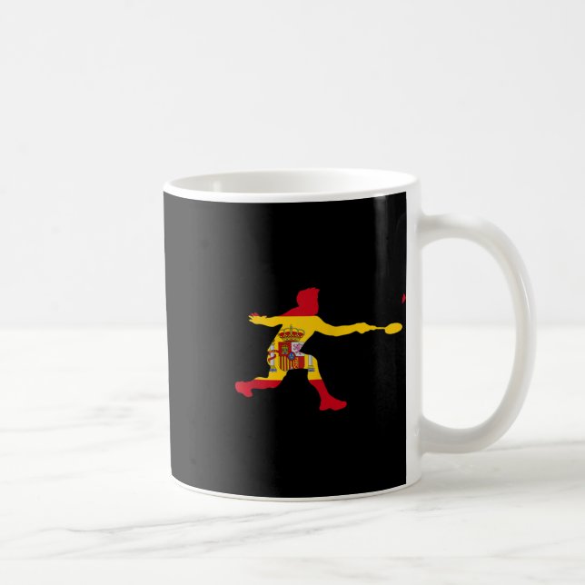 Badminton Spanish Flag Racquet Shuttle Men Player  Coffee Mug (Right)