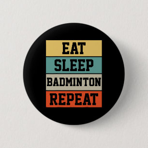 Badminton Sport Player Retro Funny Gift 6 Cm Round Badge