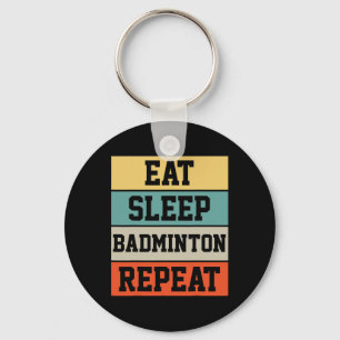 Badminton Sport Player Retro Funny Gift Key Ring