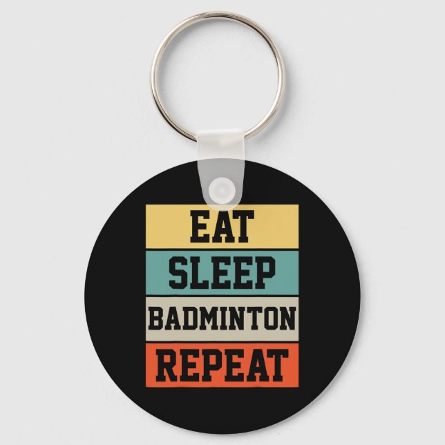 Badminton Sport Player Retro Funny Gift  Key Ring (Front)