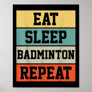 Badminton Sport Player Retro Funny Gift Poster