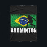 Badminton Sport, Retro Brazil Flag, Brazilian  Fleece Blanket<br><div class="desc">Badminton Sport,  Retro Brazil Flag,  Brazilian</div>