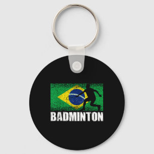 Badminton Sport, Retro Brazil Flag, Brazilian Key Ring