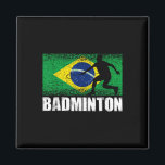 Badminton Sport, Retro Brazil Flag, Brazilian  Magnet<br><div class="desc">Badminton Sport,  Retro Brazil Flag,  Brazilian</div>