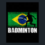 Badminton Sport, Retro Brazil Flag, Brazilian  Poster<br><div class="desc">Badminton Sport,  Retro Brazil Flag,  Brazilian</div>
